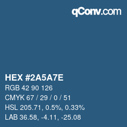 Color code: HEX #2A5A7E | qconv.com