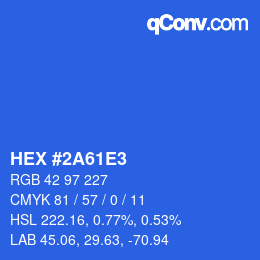 カラーコード: HEX #2A61E3 | qconv.com