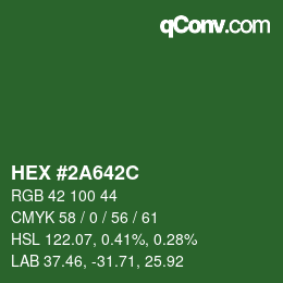 Color code: HEX #2A642C | qconv.com