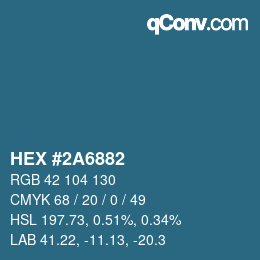 Color code: HEX #2A6882 | qconv.com