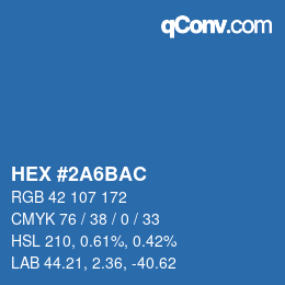 Color code: HEX #2A6BAC | qconv.com
