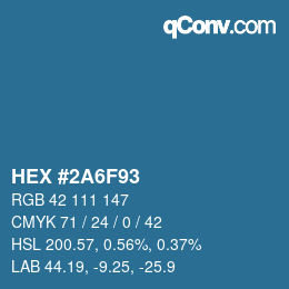 Color code: HEX #2A6F93 | qconv.com