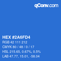 カラーコード: HEX #2A6FD4 | qconv.com