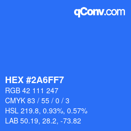 Color code: HEX #2A6FF7 | qconv.com