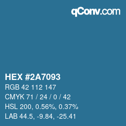 Color code: HEX #2A7093 | qconv.com
