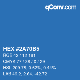 Color code: HEX #2A70B5 | qconv.com