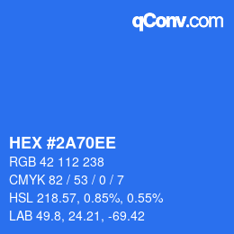 Farbcode: HEX #2A70EE | qconv.com