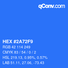 Color code: HEX #2A72F9 | qconv.com