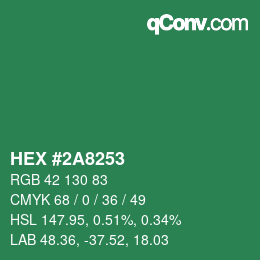 Color code: HEX #2A8253 | qconv.com