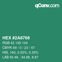 Color code: HEX #2A8768 | qconv.com