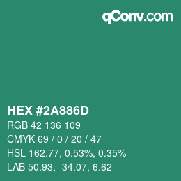 Color code: HEX #2A886D | qconv.com