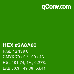 Color code: HEX #2A8A00 | qconv.com