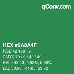 Código de color: HEX #2A8A4F | qconv.com