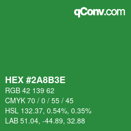 Color code: HEX #2A8B3E | qconv.com