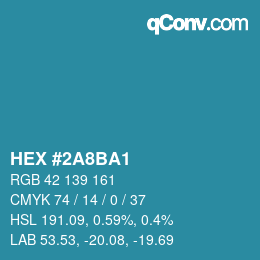 Color code: HEX #2A8BA1 | qconv.com