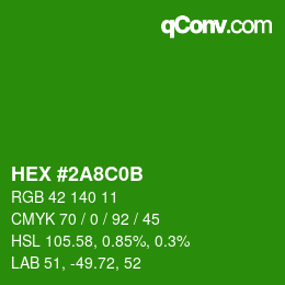 Color code: HEX #2A8C0B | qconv.com