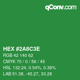 Color code: HEX #2A8C3E | qconv.com