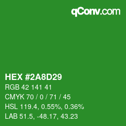 Color code: HEX #2A8D29 | qconv.com