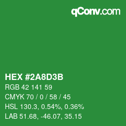 Color code: HEX #2A8D3B | qconv.com