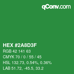 Color code: HEX #2A8D3F | qconv.com