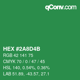 Color code: HEX #2A8D4B | qconv.com