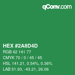Color code: HEX #2A8D4D | qconv.com