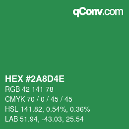 カラーコード: HEX #2A8D4E | qconv.com