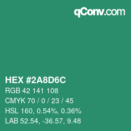 Color code: HEX #2A8D6C | qconv.com