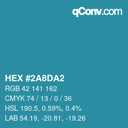 カラーコード: HEX #2A8DA2 | qconv.com