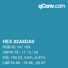 Color code: HEX #2A8DA9 | qconv.com
