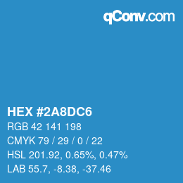 カラーコード: HEX #2A8DC6 | qconv.com