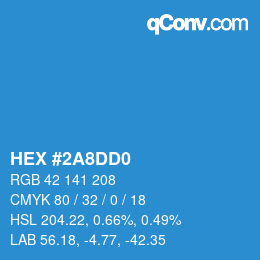 Color code: HEX #2A8DD0 | qconv.com