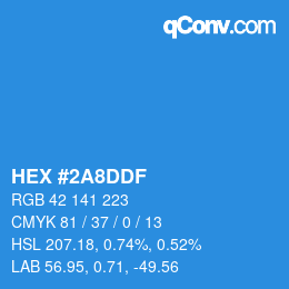 Color code: HEX #2A8DDF | qconv.com