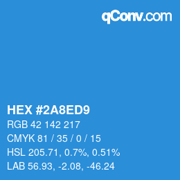 Color code: HEX #2A8ED9 | qconv.com