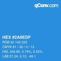 Color code: HEX #2A8EDF | qconv.com