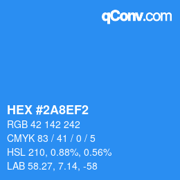 Color code: HEX #2A8EF2 | qconv.com