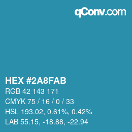 Color code: HEX #2A8FAB | qconv.com