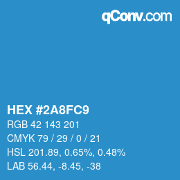 Color code: HEX #2A8FC9 | qconv.com