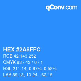 カラーコード: HEX #2A8FFC | qconv.com