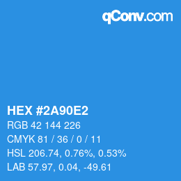 Color code: HEX #2A90E2 | qconv.com