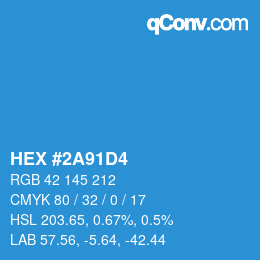 Color code: HEX #2A91D4 | qconv.com