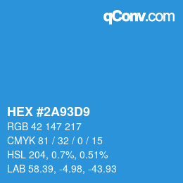 Color code: HEX #2A93D9 | qconv.com