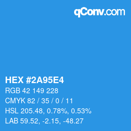 Color code: HEX #2A95E4 | qconv.com