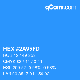 Color code: HEX #2A95FD | qconv.com