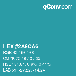 Color code: HEX #2A9CA6 | qconv.com