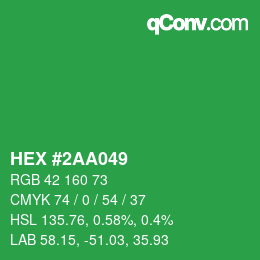 Color code: HEX #2AA049 | qconv.com