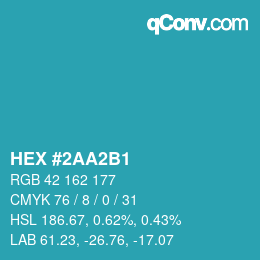 Color code: HEX #2AA2B1 | qconv.com