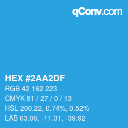 Color code: HEX #2AA2DF | qconv.com
