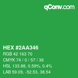 Color code: HEX #2AA346 | qconv.com