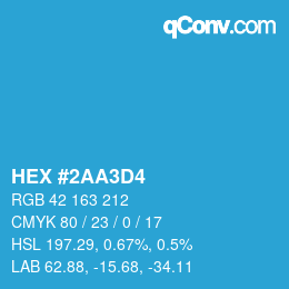カラーコード: HEX #2AA3D4 | qconv.com